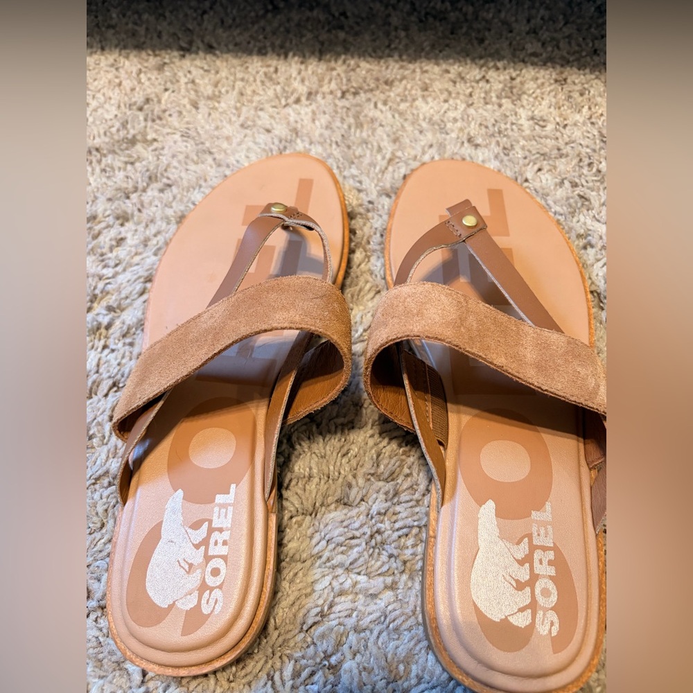 Sorel Women's Brown Suede Sandals size 8.5 - Picture 2 of 3